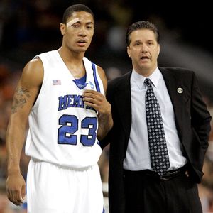 John Calipari and Derrick Rose